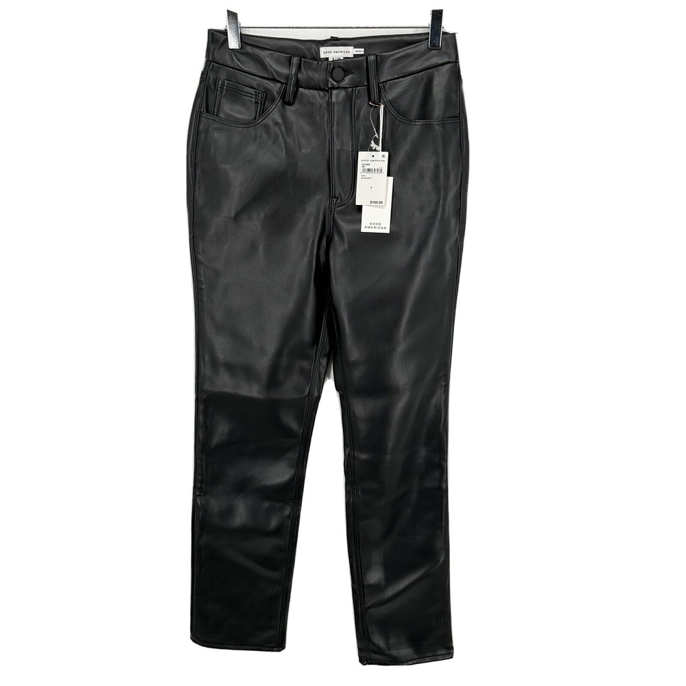 Good American Good classic‎ Slim Straight Jeans GIL000T Size 8/29 NWT Black001